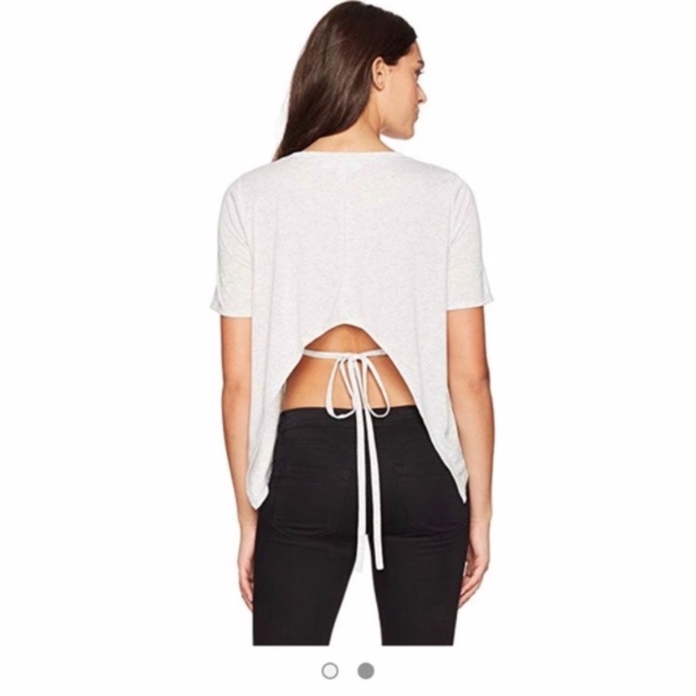 BCBG Light Grey Backless Tie Top